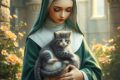 Santa Chiara e la gattina